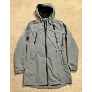 Avalanche Rain Coat Jacket Lightweight Hooded Full Zip Gray Medium